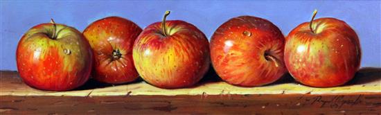 Raymond Campbell (1956-) Apples, 4.5 x 14.5in.